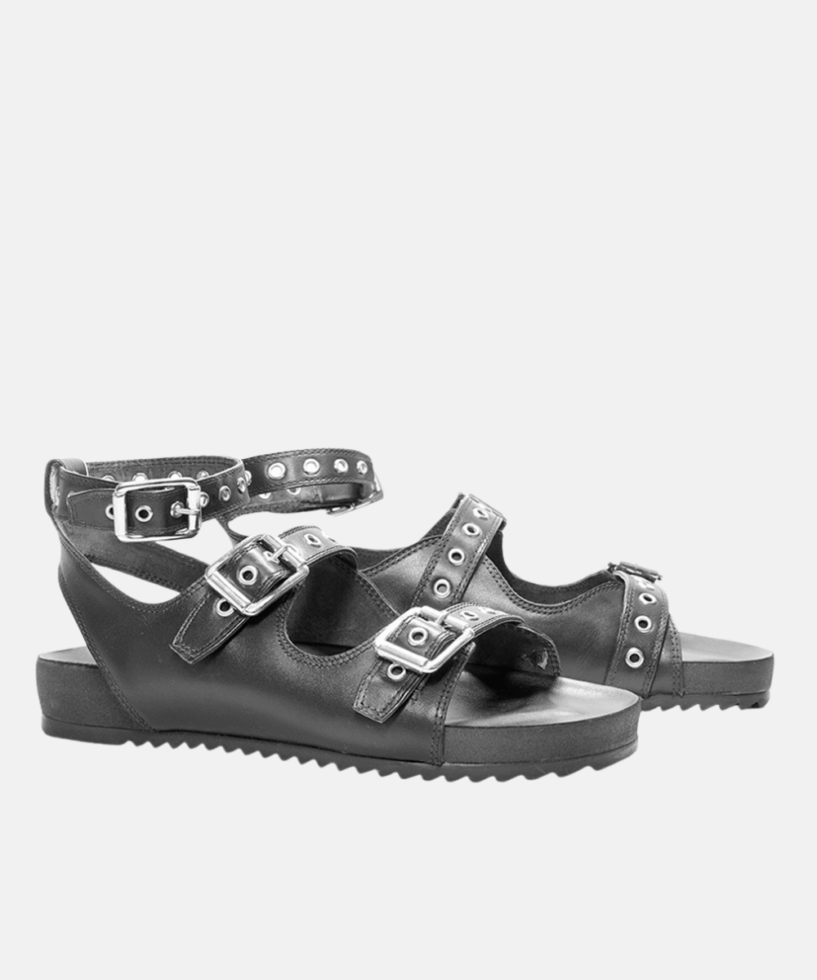 סנדל רצועות שחור עם ניטים Angel Black