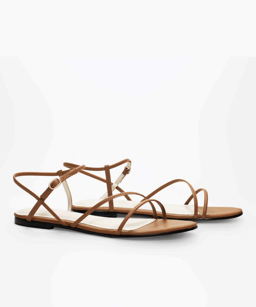 סנדל רצועות דקות חום Bora Bora Camel