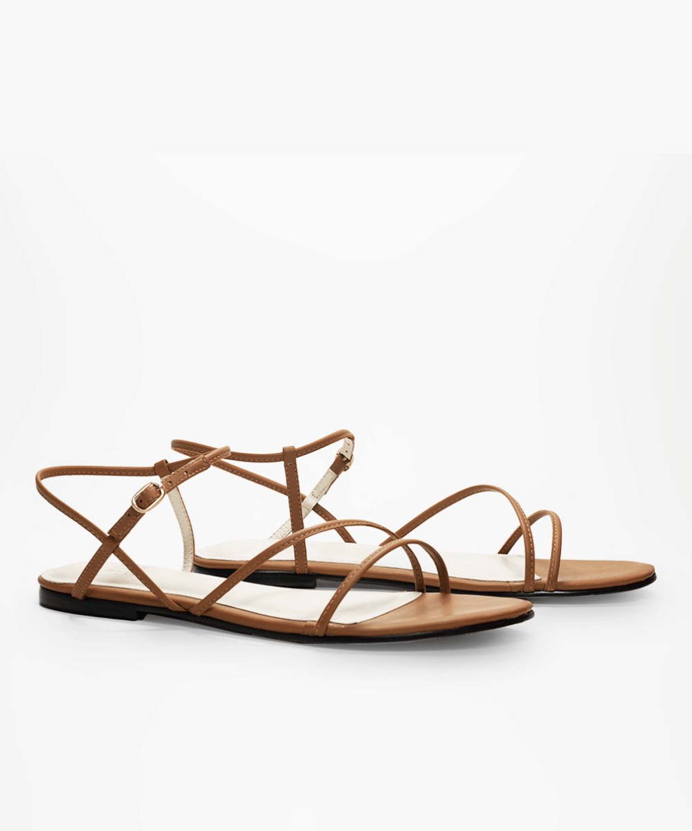 סנדל רצועות דקות חום Bora Bora Camel