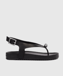 סנדל שטוח שחור מעור Michelli Black