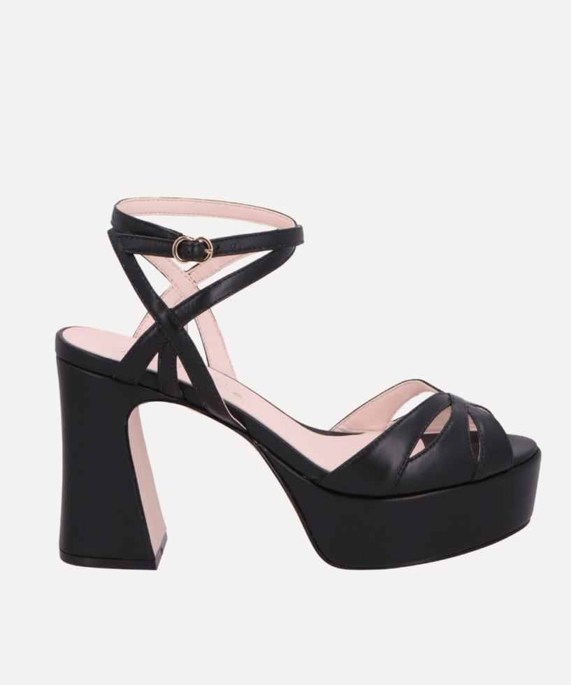 נעלי פלטפורמה לערב שחורות Vivienne Black