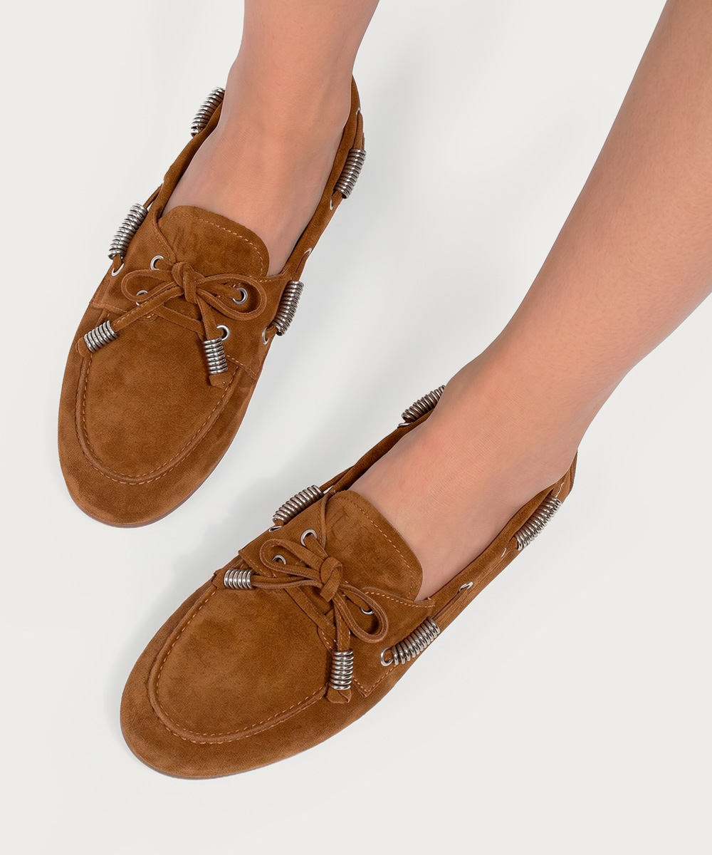 Mocassim Valência Studded Camurça Capuccino 4